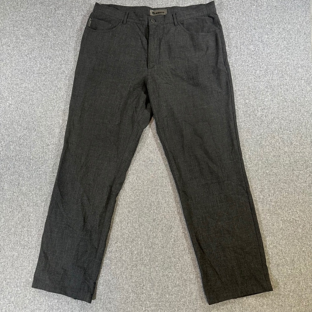 Alberto Pants Mens 36x32 Straight Leg Charcoal Grey 5-Pocket Business Casual